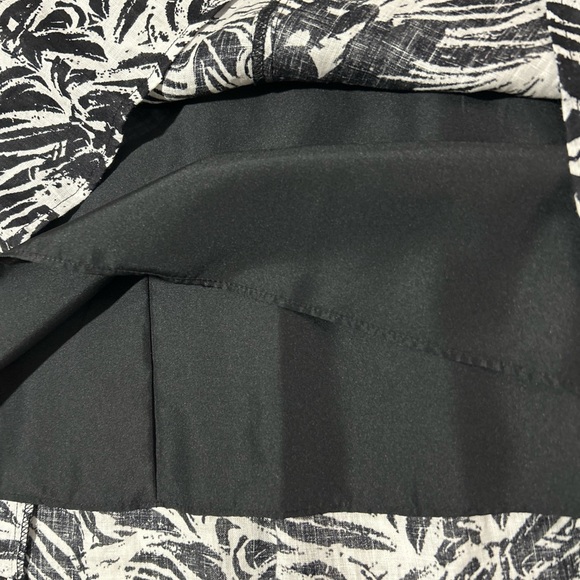 Coldwater Creek 100% Linen Skirt Women’s Medium Black White Print Career Casual - Picture 10 of 13